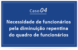 Necessidade de funcionários pela diminuição repentina do quadro de funcionários